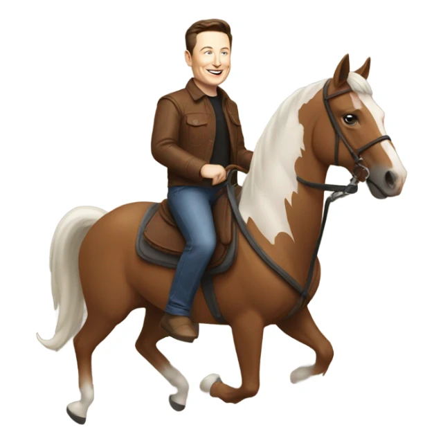 elon musk riding horse sticker