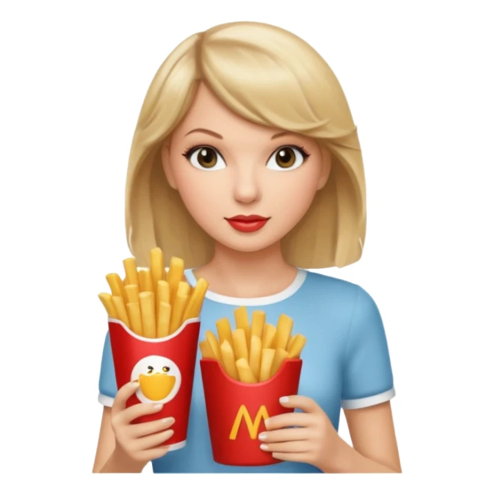 Taylor Swift holding a cup of fries





































 sticker
