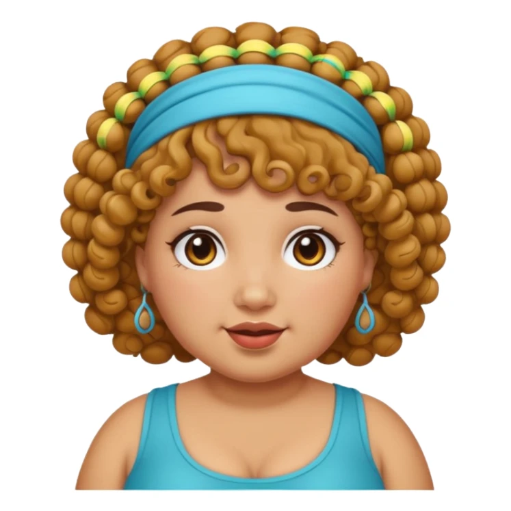 curly fat girl with headband sticker