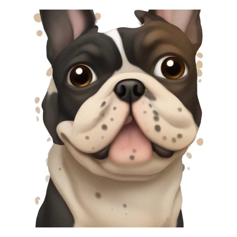 black french bulldog with light brown/tan dots for eyebrows  sticker