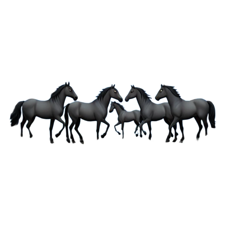 Hundred horses in the night forest with full moon in many stars sticker