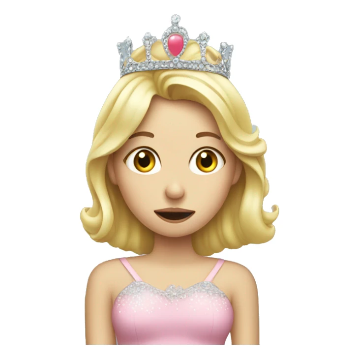 blond girl blowing gum with tiara sticker