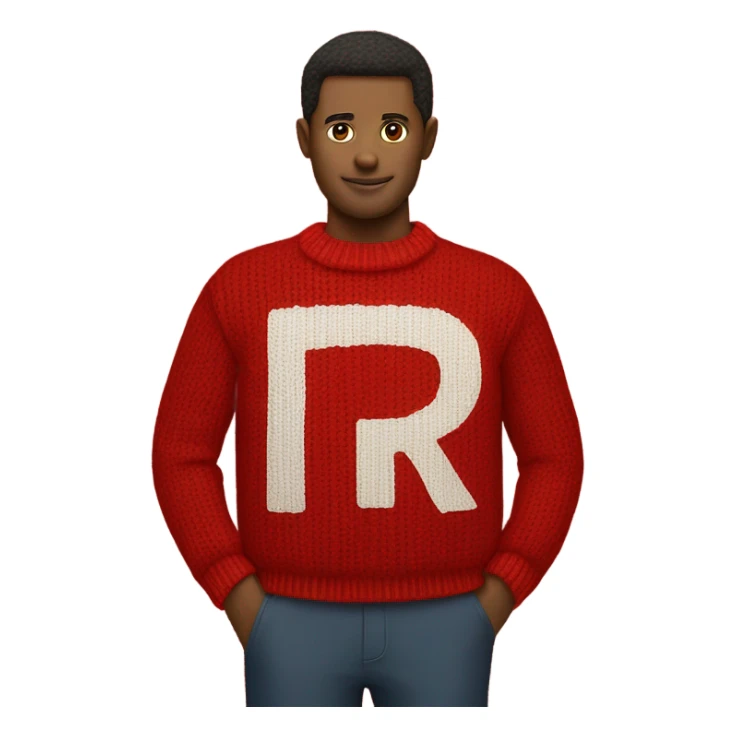 Harry Potter red knitted sweater with a letter R sticker