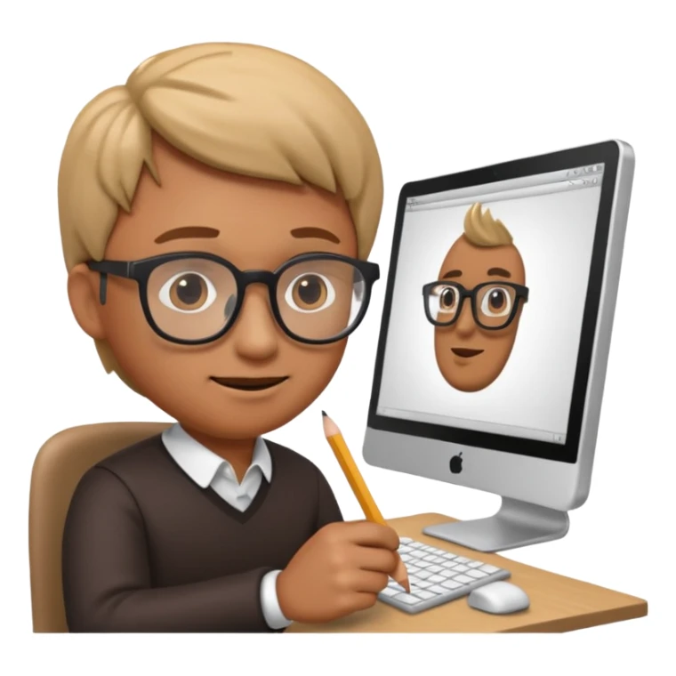 3D imoji of man who is graphics design sticker