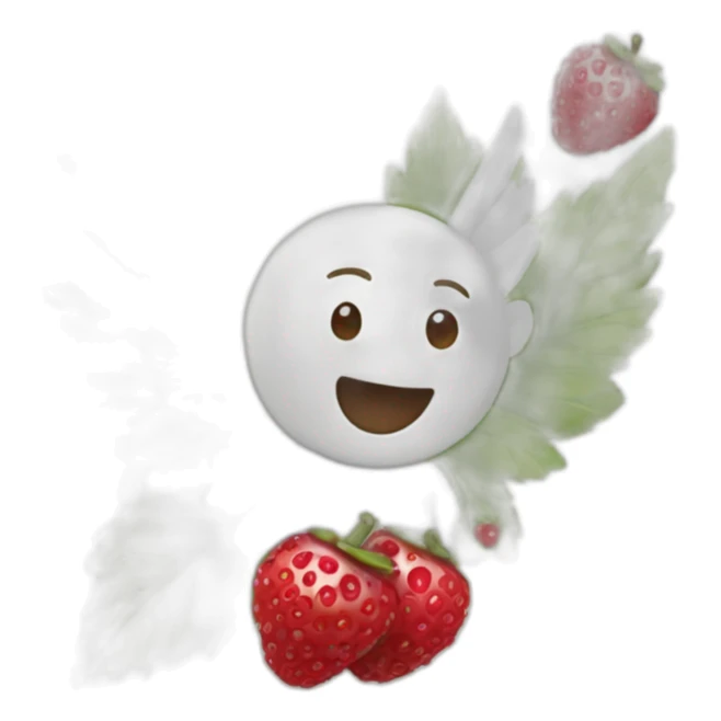 round and ripe berries with angel wings sticker