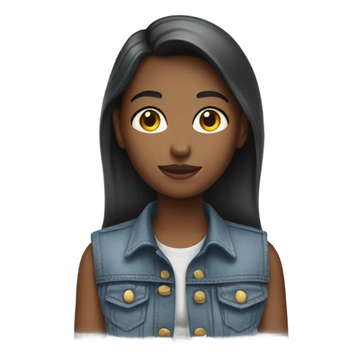 Girl with a Jean vest sticker