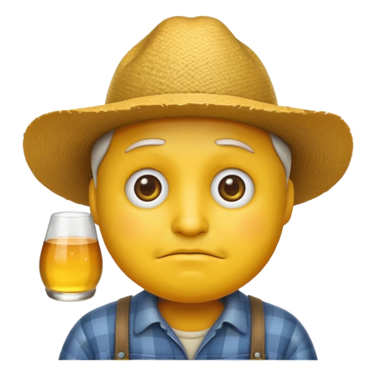 a yellow face default emoji which looks like a farmer with drunk eyes sticker