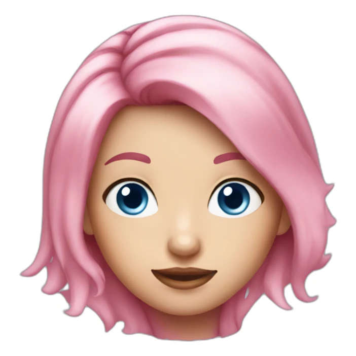 Pink-hair-girl blue-eyes sticker