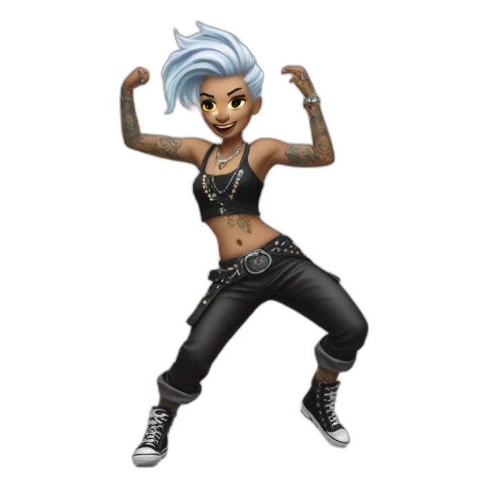 Dancing Platinum punk rock heavily traditional tattooed woman sticker