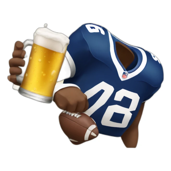 drinking beer with watching american football sticker