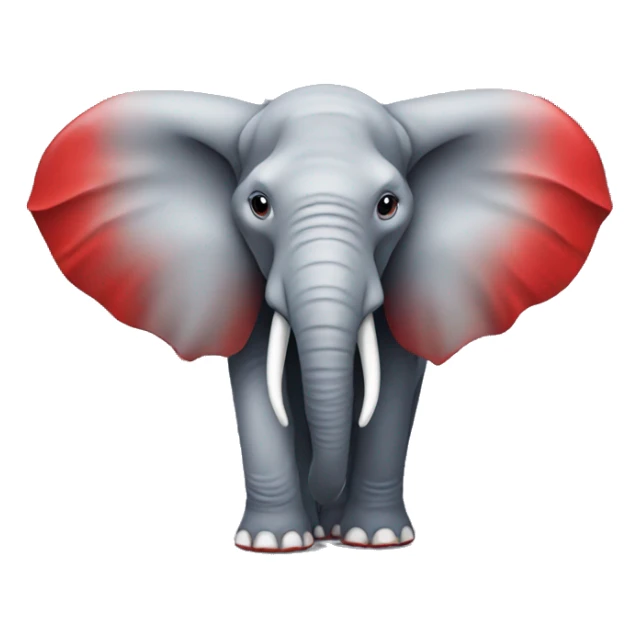 Elephant wearing red holding Red Bull sticker