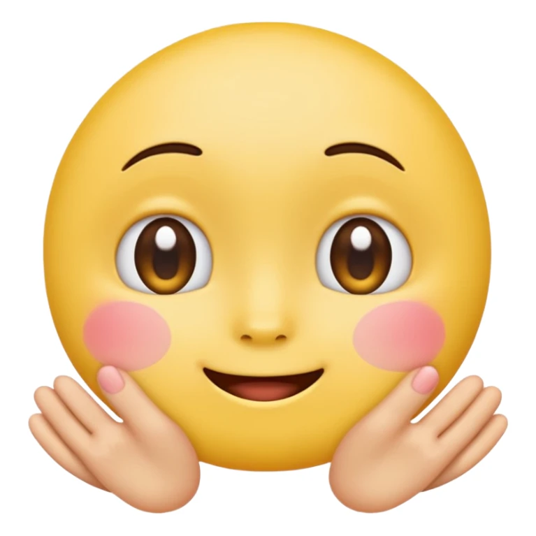 blushing face with nails and feets behind taka original emoji nie morda człowieka tylko ta buźka żółta ☺️ sticker