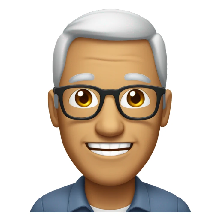 hombre con lentes sonriendo de 55 años de edad sticker