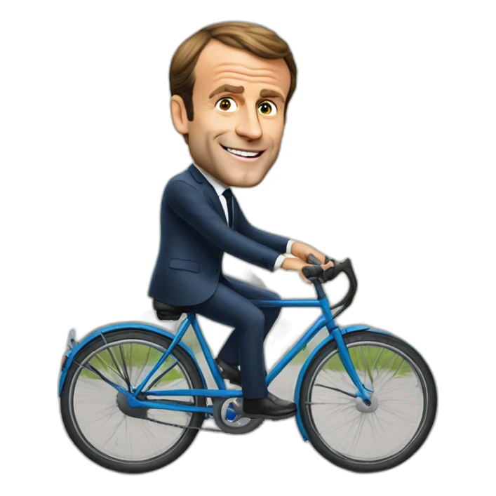 Emmanuel Macron ride a bike  sticker
