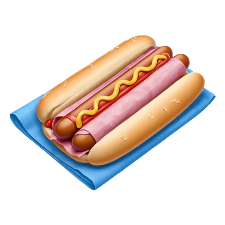 hotdog with napkin blue (#00A3E0) and red (#F9423A) sticker