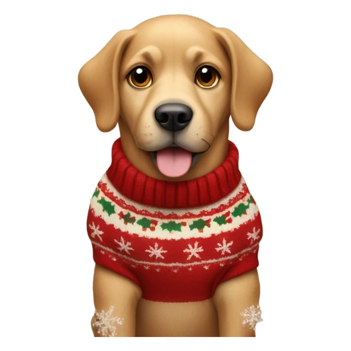 Dog in a Christmas sweater  sticker
