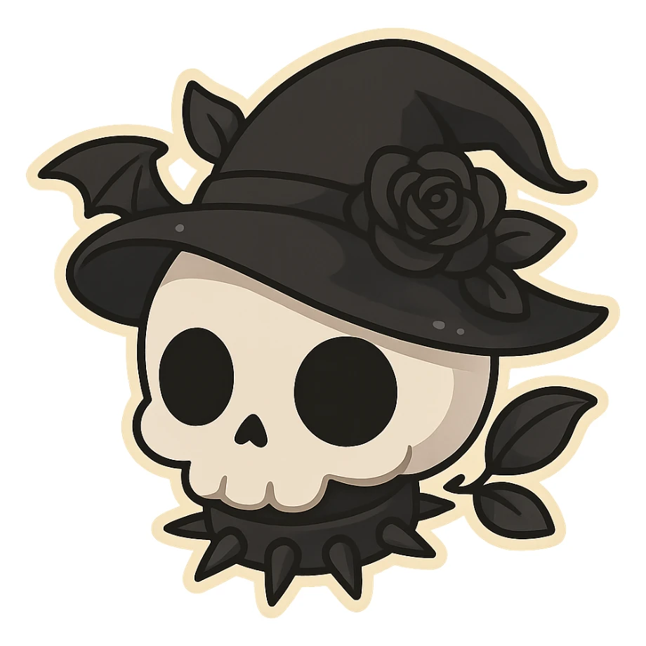 Goth black object sticker