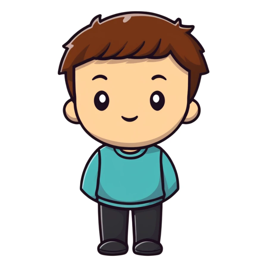 sad person with brown short hair sticker