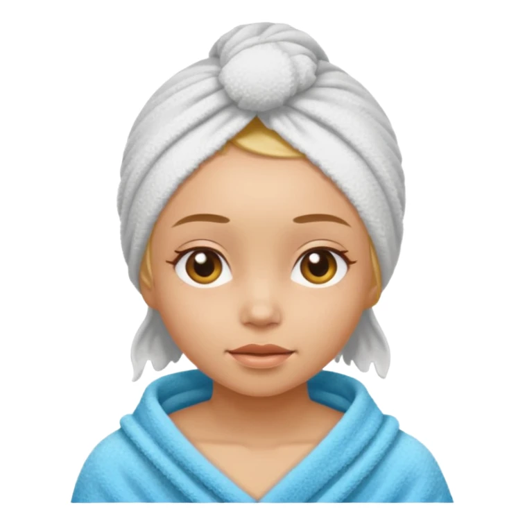 Face care girl hair covered with towel sticker