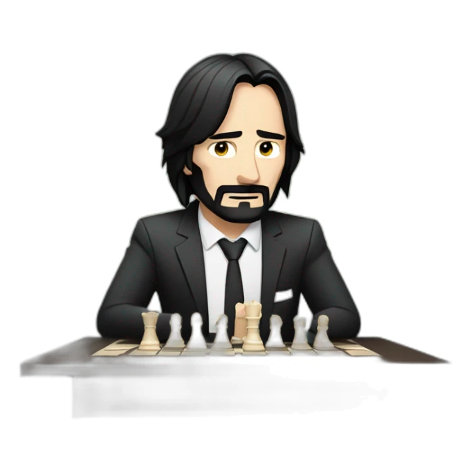 John wick Playing a game of chess sticker