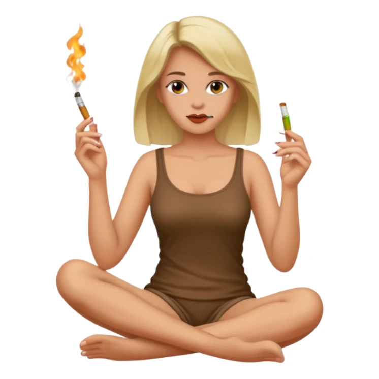 femme pieds nus qui fume sticker