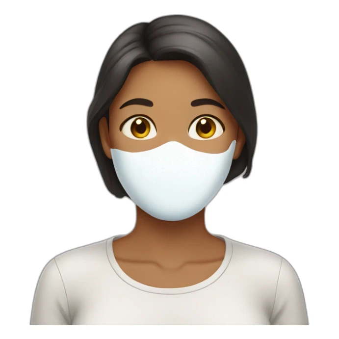 Woman have milk on her face sticker