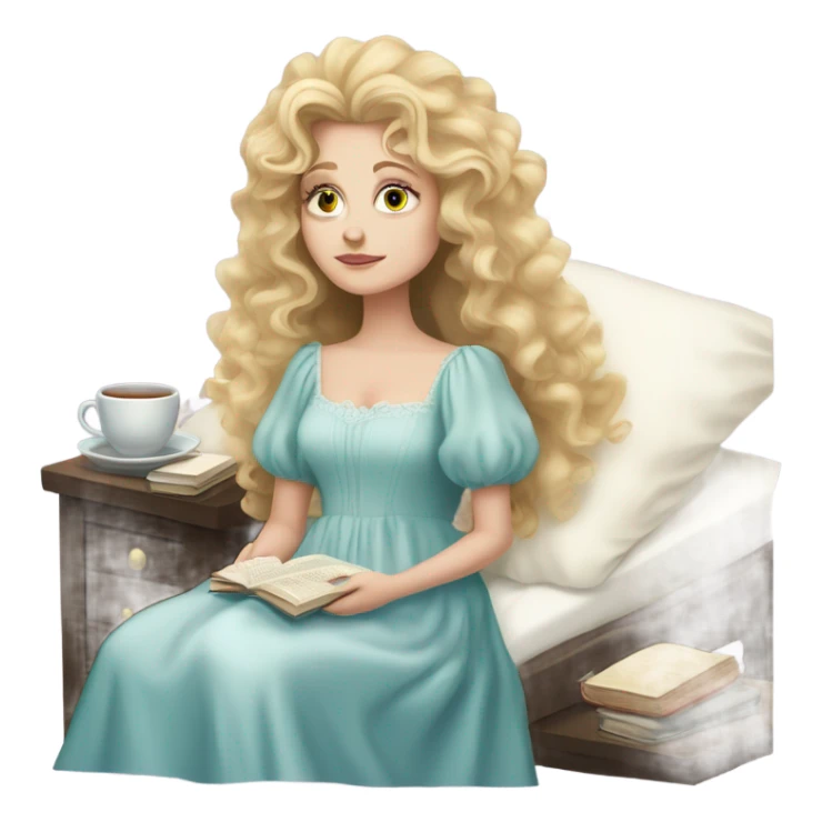 glinda from wicked is sick and she's resting in her bed sticker
