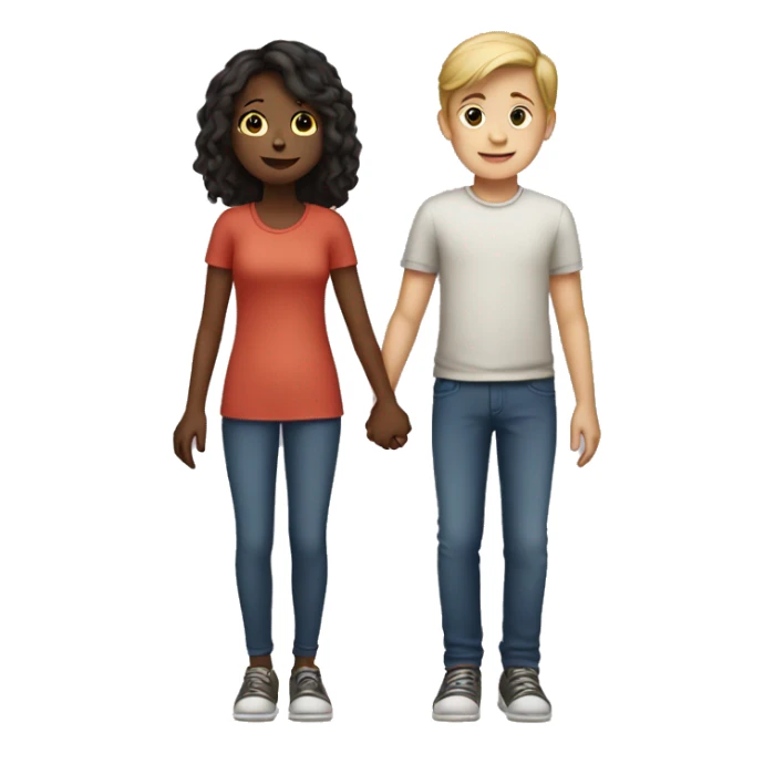 girl and boy holding hands sticker
