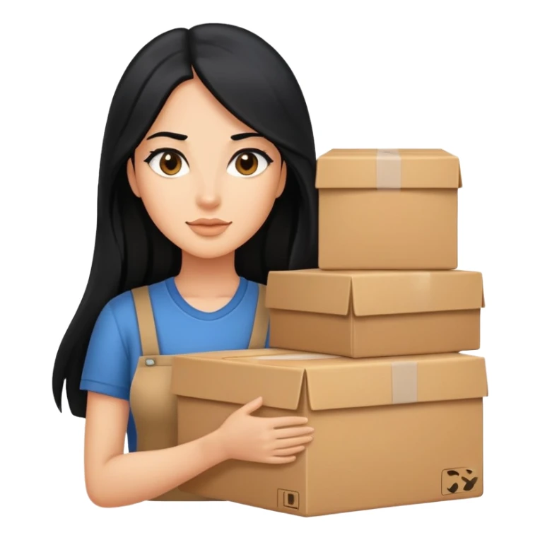 the woman delivery with the long hair black sticker