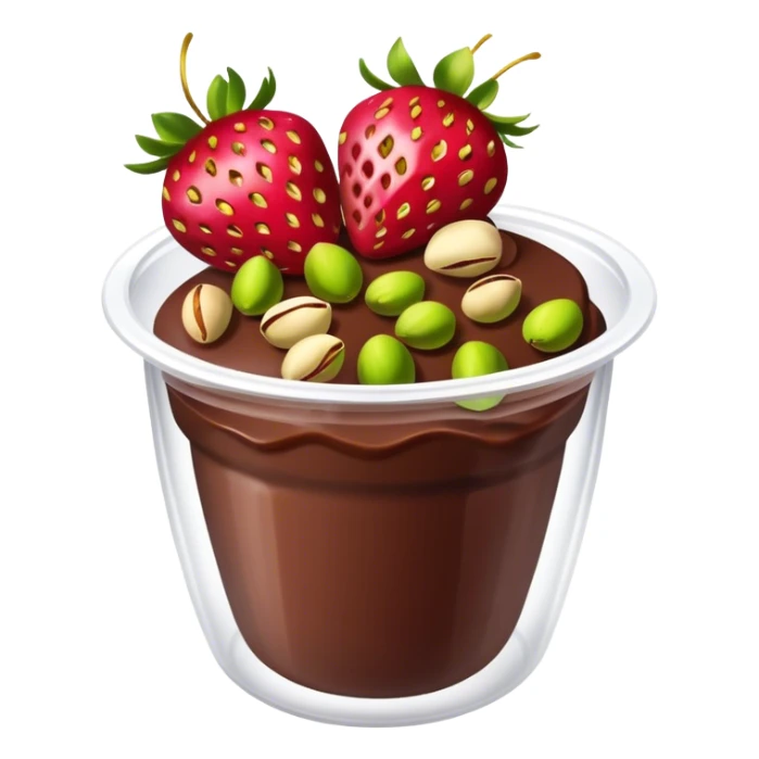 Chocolate covered Strawberries with pistachios in a plastic cup sticker