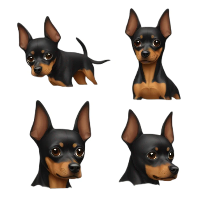 caramel-color-pinscher-dog-using-batman-mask sticker