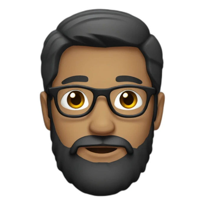 bearded and glass wearing black short hair guy sticker