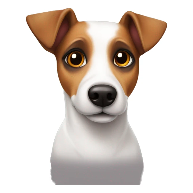 Jack Russell dog with brown eyes and hearts sticker