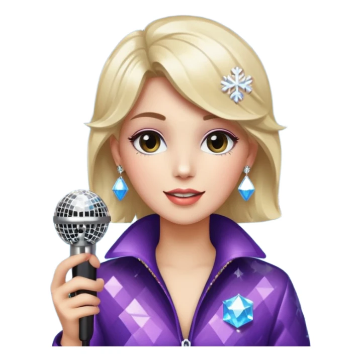 I want these emojis 💎🎤🪩❄️ in one frame with the number 17 sticker