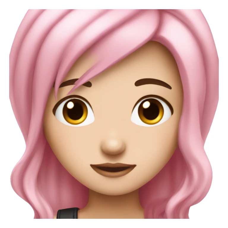 cute white girl with black pink hair  sticker