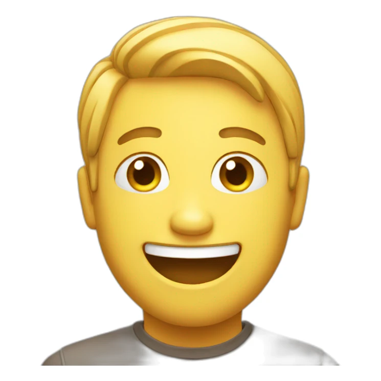 3D smiling emoji sticker