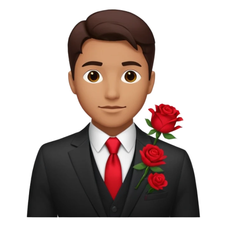man with rose in his suit pocket sticker