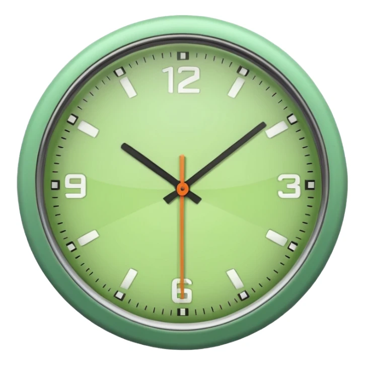 make Clock in minimalism in loght Green color without numbers  sticker