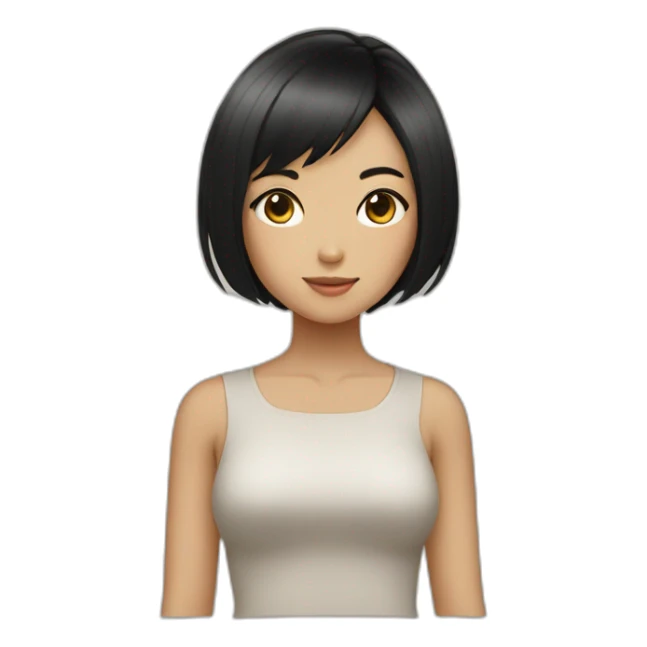 black-short-bob-hair-japanese-girl sticker
