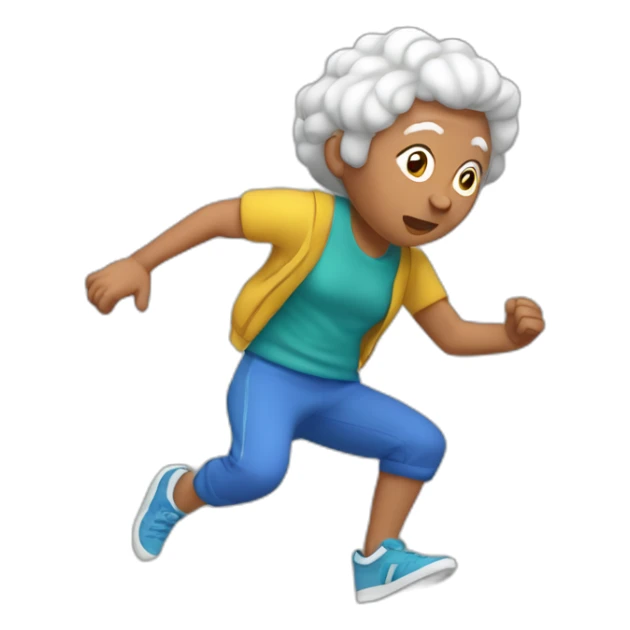Anciana haciendo parkour sticker