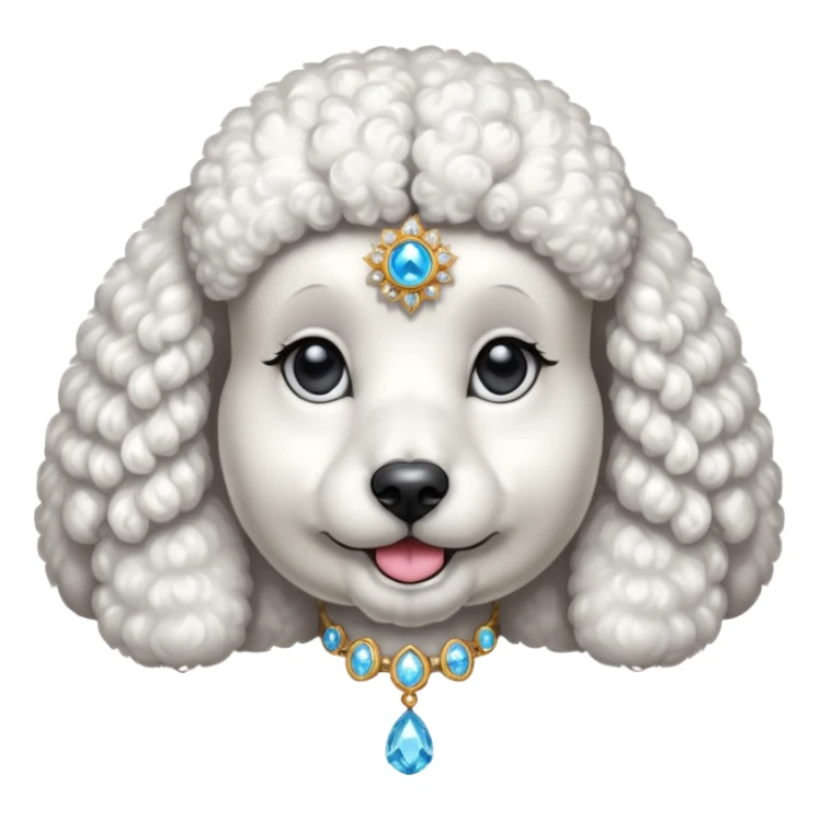 Perro caniche con una gema tercer ojo sticker