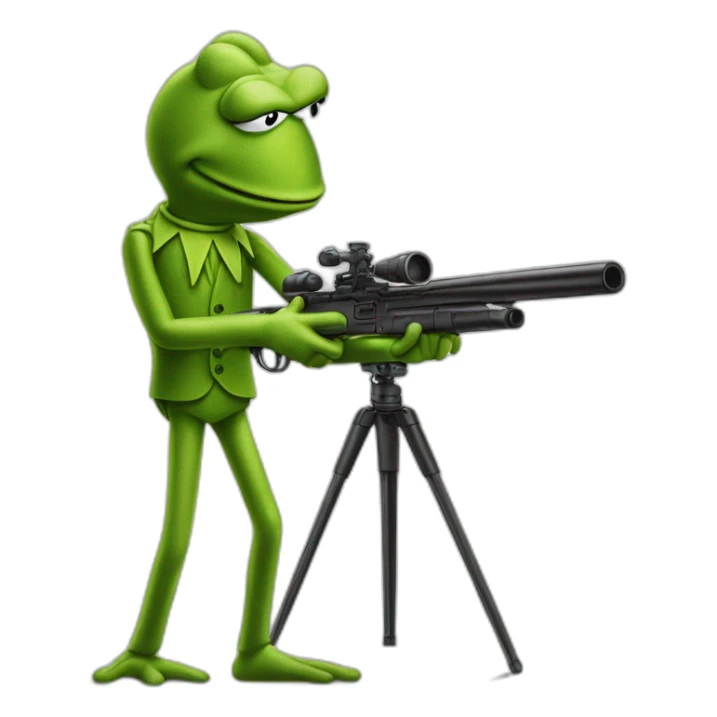 kermit the frog shooting jhonny hallyday sticker