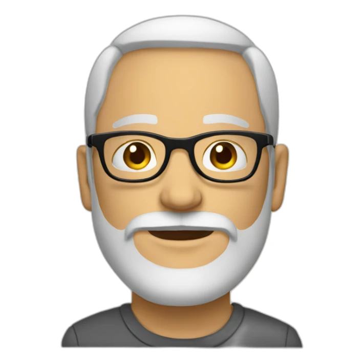 bearded white forty-year-old with round glasses sticker