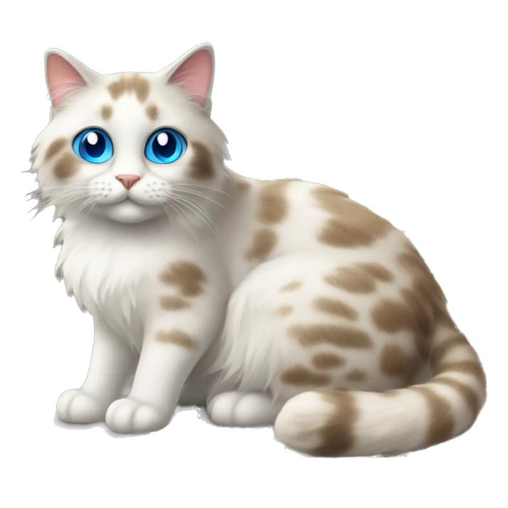 A ragdol cat with blue eyes is sitting on the windowsill sticker