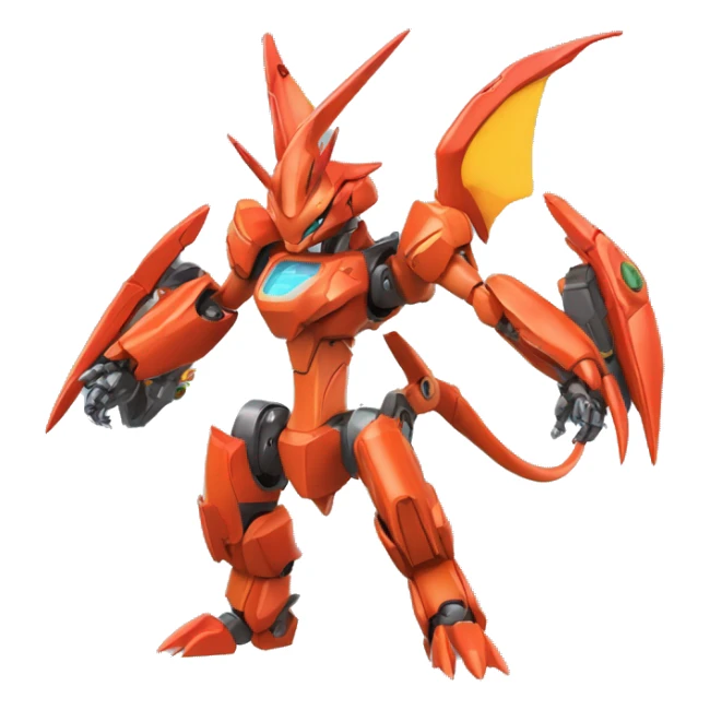 Mechanical Scizor-Guilmon-Charizard-Medabot-Mecha full body sticker