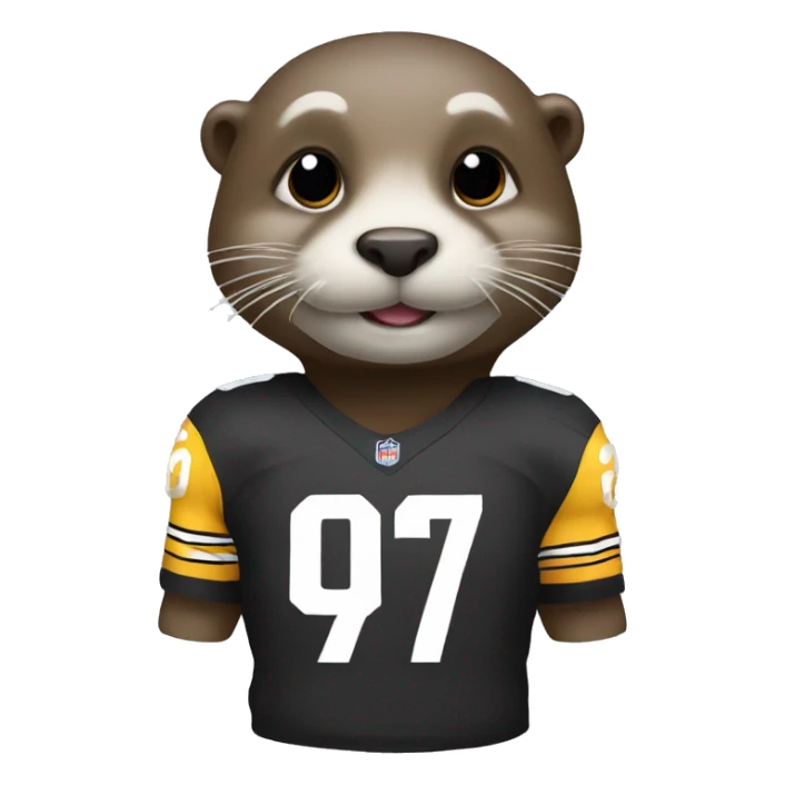 Otter wearing a Steelers jersey sticker