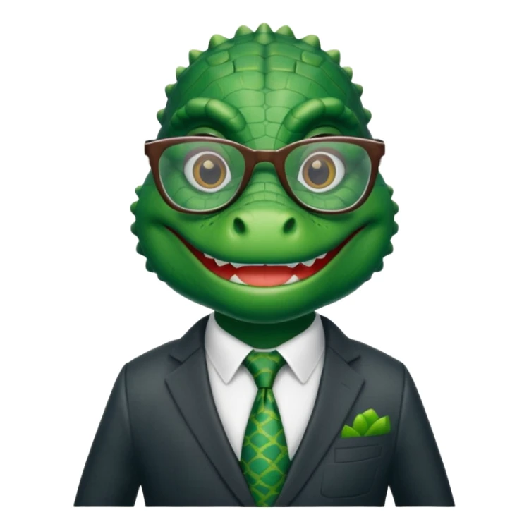 alligator with clothes and wearing glasses sticker