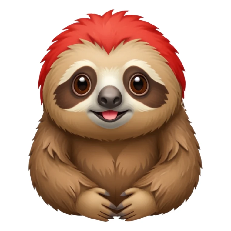 paresseux avec une crête rouge sticker