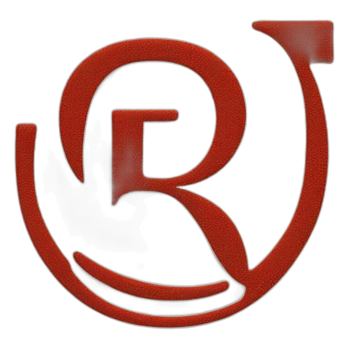 White capital letter R in the red square  sticker