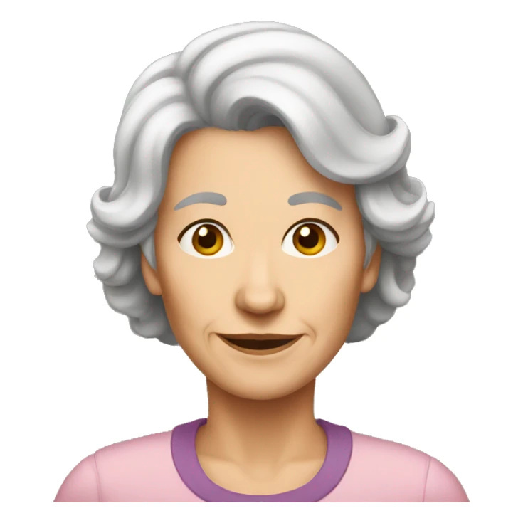 Old women with Dark brown hair and  sticker